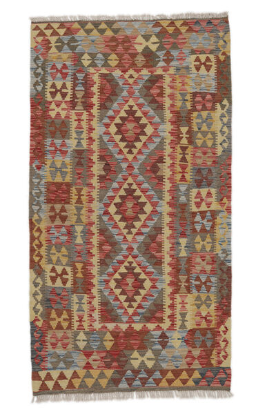  Kelim Afghan Old Style Matto 103X192 Itämainen Käsinkudottu Ruskea/Tummanpunainen (Villa, )