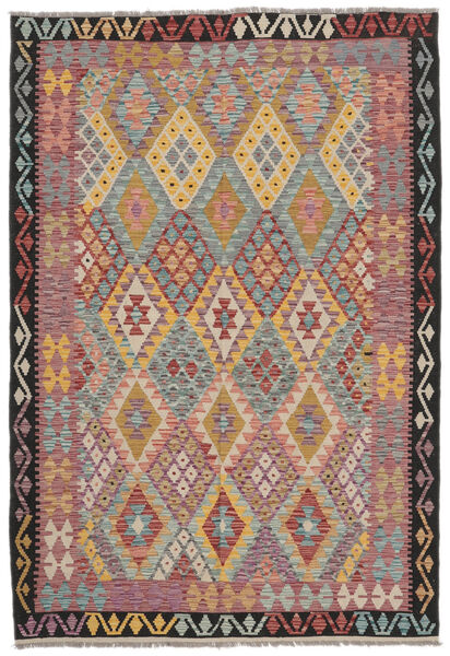  Kelim Afghan Old Style Matto 179X262 Itämainen Käsinkudottu Tummanruskea/Ruskea (Villa, Afganistan)