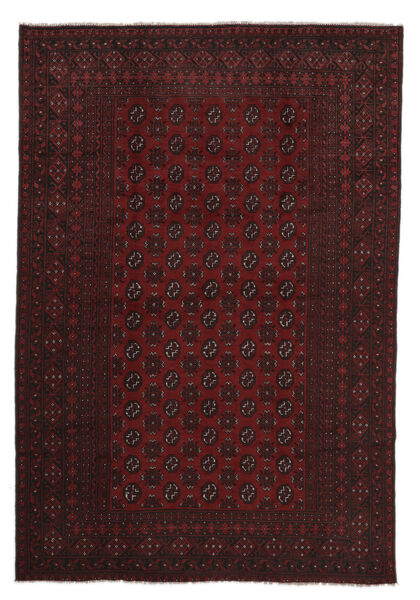  Itämainen Afghan Fine Matot Matto 198X291 Musta/Tummanpunainen (Villa, Afganistan)