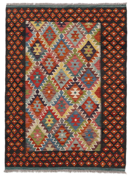  Kelim Afghan Old Style Matto 128X173 Itämainen Käsinkudottu Musta/Tummanpunainen (Villa, Afganistan)