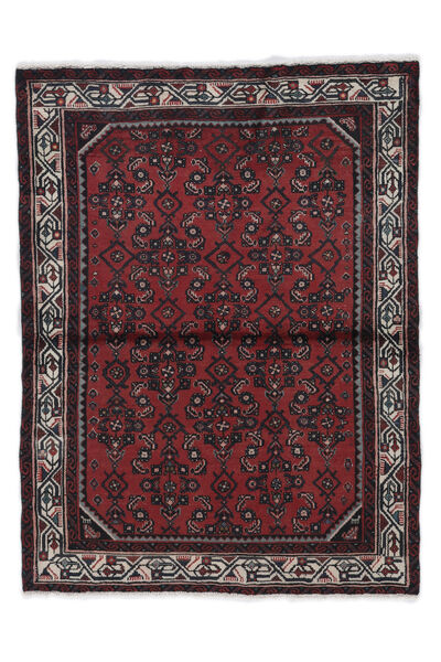  108X143 Hamadan Matot Käsinsolmittu Matto Musta/Tummanpunainen Persia/Iran 