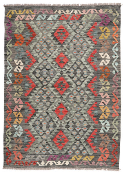  Kelim Afghan Old Style Matot 126X173 Ruskea/Tummanvihreä 