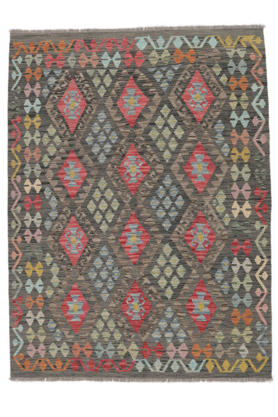 Kelim Afghan Old Style Matot Matto 152X204 Ruskea/Musta (Villa, Afganistan)