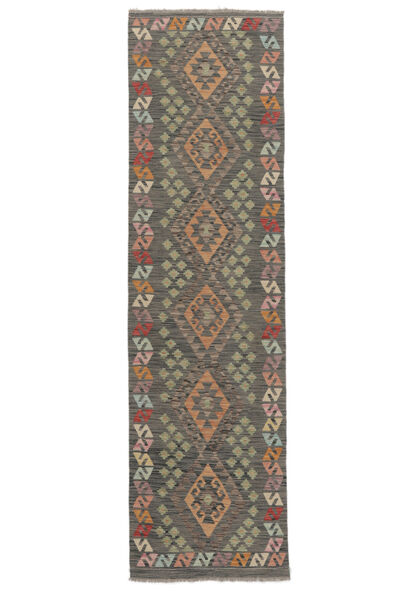  Kelim Afghan Old Style Matto 84X300 Itämainen Käsinkudottu Käytävämatto Tummankeltainen/Ruskea (Villa, )