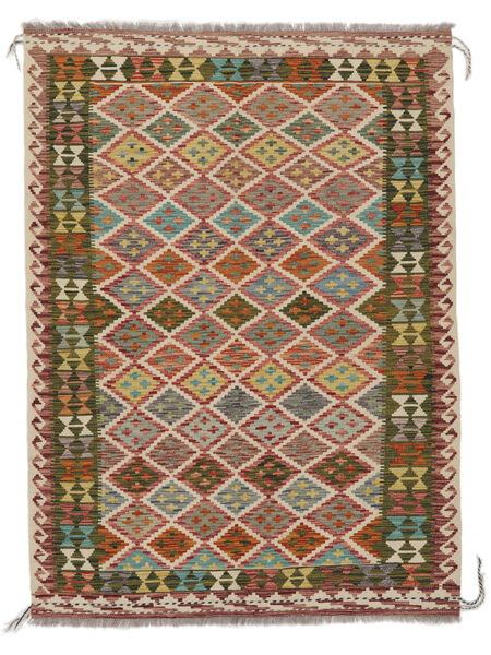 Kelim Afghan Old Style Matto 145X192 Itämainen Käsinkudottu Ruskea/Musta (Villa, )