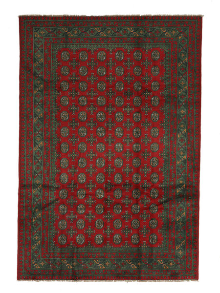  Afghan Fine Matto 198X289 Itämainen Käsinsolmittu Musta/Tummanpunainen (Villa, )