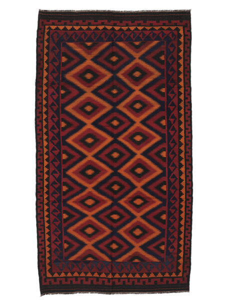  157X285 Afghan Vintage Kelim Matot Matto Musta/Tummanpunainen Afganistan 