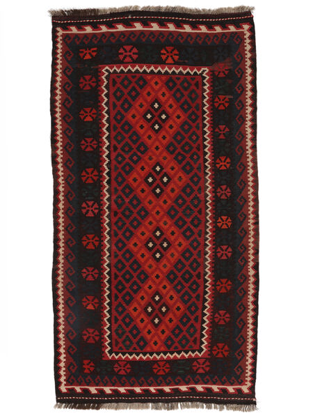 107X205 Afghan Vintage Kelim Matot Matto Itämainen Käsinkudottu Musta/Tummanpunainen (Villa, Afganistan)