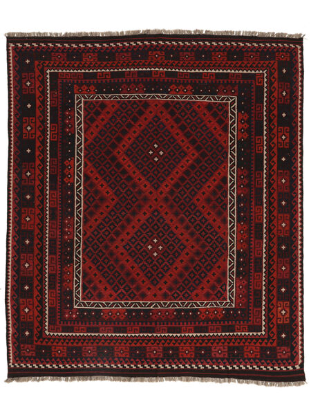  Afghan Vintage Kelim Matto 256X298 Itämainen Käsinkudottu Musta/Tummanpunainen Isot (Villa, )