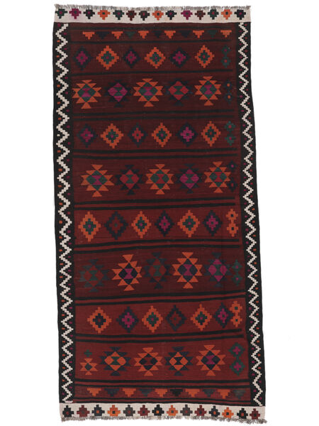  134X272 Afghan Vintage Kelim Matot Matto Musta/Tummanpunainen Afganistan 