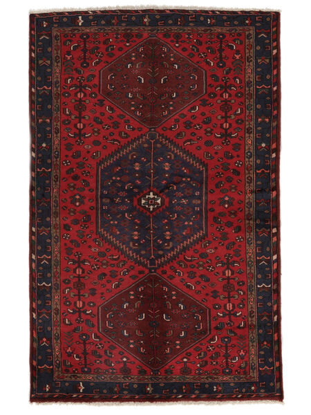 Hamadan Matot Matto 132X205 Musta/Tummanpunainen (Villa, Persia/Iran)