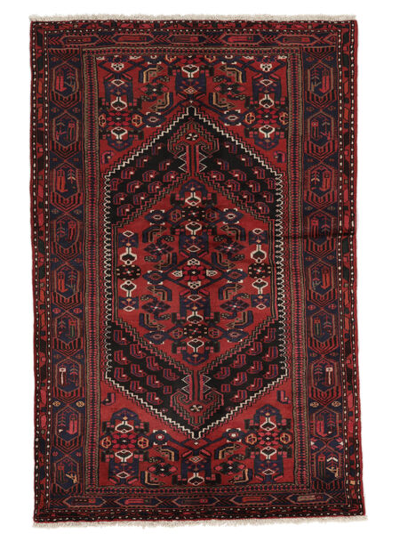  Persialainen Hamadan Matot Matto 130X198 Musta/Tummanpunainen (Villa, Persia/Iran)