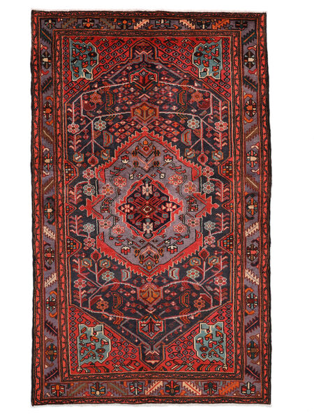  Persialainen Hamadan Matot Matto 130X220 Musta/Tummanpunainen (Villa, Persia/Iran)