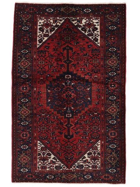  135X212 Hamadan Matot Käsinsolmittu Matto Musta/Tummanpunainen Persia/Iran 