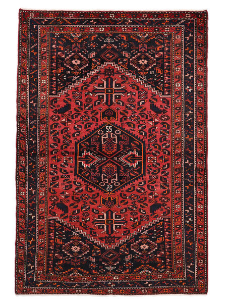  Persialainen Hamadan Matot Matto 140X210 Musta/Tummanpunainen (Villa, Persia/Iran)