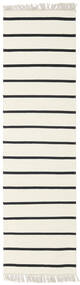  Dorri Stripe - Valkoinen/Musta Matto 80X300 Moderni Käsinkudottu Käytävämatto Beige/Valkoinen/Creme (Villa, Intia)