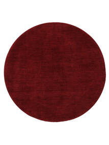  Handloom - Tummanpunainen Matto Ø 150 Moderni Pyöreä Punainen/Tummanpunainen (Villa, Intia)