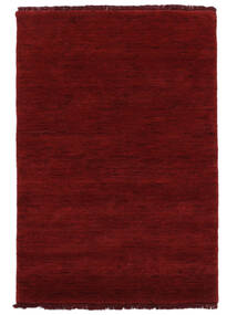  Handloom Fringes - Tummanpunainen Matto 140X200 Moderni Punainen (Villa, Intia)