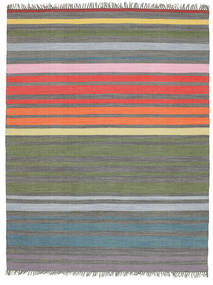  Rainbow Stripe - Harmaa Matto 200X250 Moderni Käsinkudottu Vaaleanharmaa/Oliivinvihreä (Puuvilla, Intia)