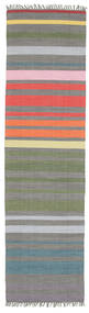  Rainbow Stripe - Harmaa Matto 80X300 Moderni Käsinkudottu Käytävämatto Tummanharmaa/Vaaleanharmaa (Puuvilla, Intia)