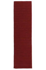  Kelim Loom - Tummanpunainen Matto 80X300 Moderni Käsinkudottu Käytävämatto Tummanpunainen/Beige (Villa, Intia)