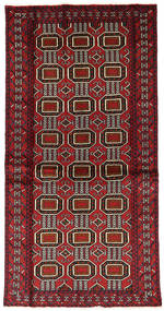  Beluch Matto 97X192 Itämainen Käsinsolmittu Tummanpunainen/Tummanruskea (Villa, Persia/Iran)
