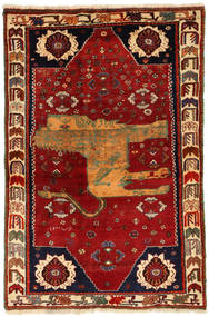  Ghashghai Figural/Pictorial Matto 130X200 Itämainen Käsinsolmittu Tummanpunainen/Ruoste (Villa, Persia/Iran)