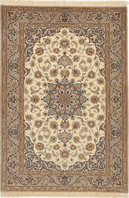  Isfahan Silkkiloimi Matto 110X162 Itämainen Käsinsolmittu Ruskea/Beige (Villa/Silkki, Persia/Iran)