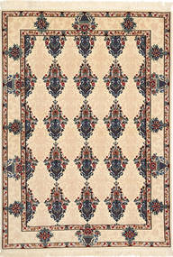  Isfahan Silkkiloimi Matto 110X160 Itämainen Käsinsolmittu Beige/Tummanruskea (Villa/Silkki, Persia/Iran)