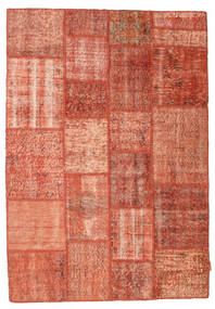 Patchwork Matto 139X201 Moderni Käsinsolmittu Punainen/Vaaleanpunainen/Tummanpunainen (Villa, Turkki)