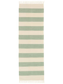  Cotton Stripe - Mint Matto 80X250 Moderni Käsinkudottu Käytävämatto Oliivinvihreä/Vaaleanharmaa (Puuvilla, Intia)