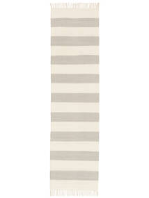  Cotton Stripe - Steel Grey Matto 80X300 Moderni Käsinkudottu Käytävämatto Vaaleanharmaa/Tummanbeige/Tummanharmaa (Puuvilla, Intia)