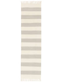  Cotton Stripe - Harmaa/Off Valkoinen Matto 80X300 Moderni Käsinkudottu Käytävämatto Vaaleanharmaa/Tummanbeige/Tummanharmaa (Puuvilla, Intia)