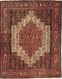  Senneh Matto 120X154 Itämainen Käsinsolmittu Tummanpunainen/Tummanruskea (Villa, Persia/Iran)