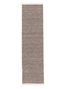  Melange - Ruskea Matto 80X300 Moderni Käsinkudottu Käytävämatto Valkoinen/Creme/Tummanruskea (Villa, Intia)