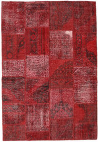  Patchwork Matto 158X231 Moderni Käsinsolmittu Tummanpunainen/Punainen (Villa, Turkki)
