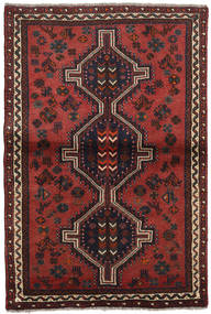  Shiraz Matto 103X155 Itämainen Käsinsolmittu Tummanpunainen/Musta (Villa, Persia/Iran)