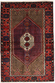  Hamadan Matto 136X200 Itämainen Käsinsolmittu Tummanpunainen (Villa, Persia/Iran)