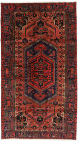  Hamadan Matto 126X225 Itämainen Käsinsolmittu Tummanpunainen/Musta (Villa, Persia/Iran)