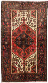  Hamadan Matto 126X218 Itämainen Käsinsolmittu Tummanruskea/Tummanpunainen (Villa, Persia/Iran)