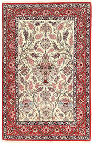  Isfahan Silkkiloimi Matto 117X180 Itämainen Käsinsolmittu Beige/Punainen ()