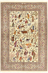  Ilam Sherkat Farsh Silkki Matto 150X220 Itämainen Käsinsolmittu Beige/Ruskea/Vaaleanruskea (Villa/Silkki, Persia/Iran)