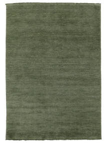  Handloom Fringes - Metsänvihreä Matto 100X160 Moderni Tummanvihreä/Tummanvihreä (Villa, Intia)