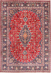  Mashad Matto 243X345 Itämainen Käsinsolmittu Vaaleanharmaa/Punainen (Villa, Persia/Iran)