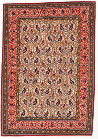  Ghom Kork/Silkki Matto 142X205 Itämainen Käsinsolmittu Tummanruskea/Punainen (Villa/Silkki, Persia/Iran)