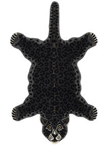  Leopard - Musta Matto 100X160 Moderni Tummanharmaa (Villa, Intia)