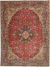  Tabriz Patina Matto 293X390 Itämainen Käsinsolmittu Tummanruskea/Tummanpunainen Isot (Villa, Persia/Iran)