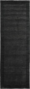  Handloom Frame - Musta/Tummanharmaa Matto 80X250 Moderni Käytävämatto Musta (Villa, Intia)