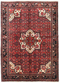  Hosseinabad Matto 155X210 Itämainen Käsinsolmittu Tummanruskea/Tummanpunainen (Villa, Persia/Iran)