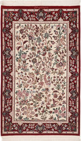  80X128 Isfahan Silkkiloimi Matot Käsinsolmittu Matto Beige/Punainen Persia/Iran 